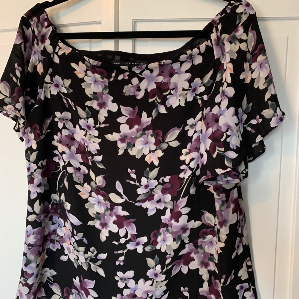 WHBM Off the shoulder flowered top.